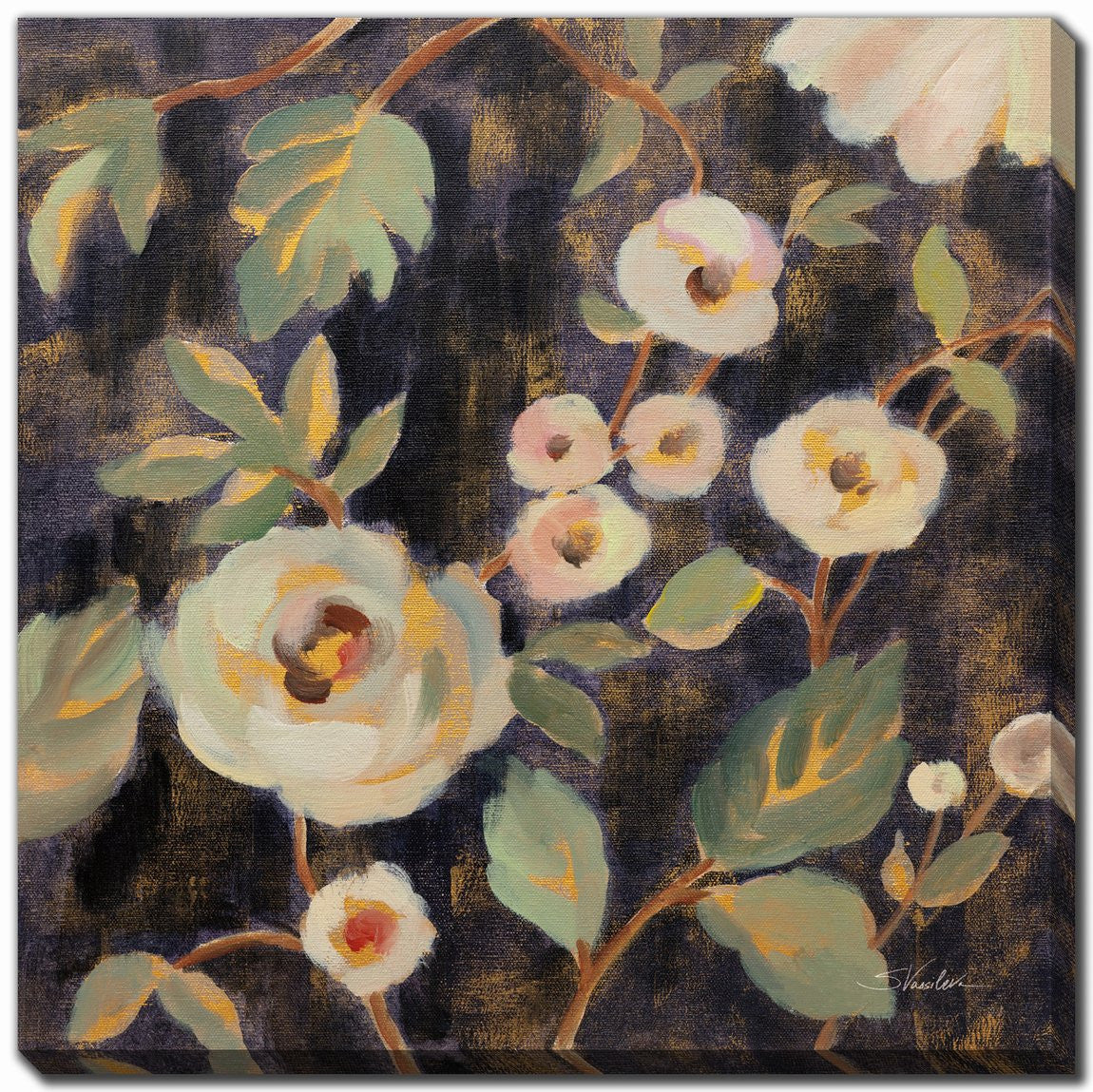 Dusky Blooms II Wall Art - Natural - 24 X 24