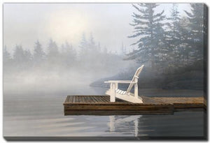 Stillness at the Lake Wall Art - Blue/Brown - 38 X 60