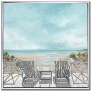 Breezy Retreat Wall Art - Blue/White - 24 X 24