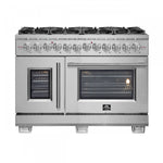 Forno Capriasca 48" Stainless Steel Freestanding Dual Fuel Double Oven Range with True Convection (6.58 Cu. Ft.) - FFSGS6387-48