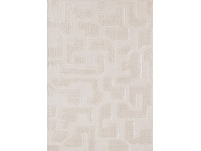 Luxury Plush Textured Shapes Area Rug - Cream - 5' X 8'