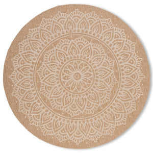 Avanos Medallion Indoor/Outdoor Rug - 6ft Round - Beige/White
