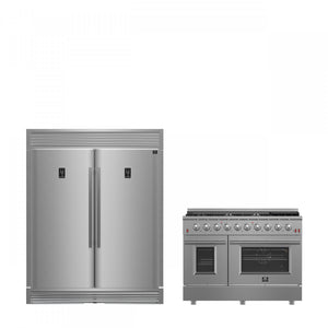 Forno Premium Stainless Steel Kitchen Package with 48" Gas Range and 56" Convertible Refrigerator/Freezer - FBDL-005-01CAUS
