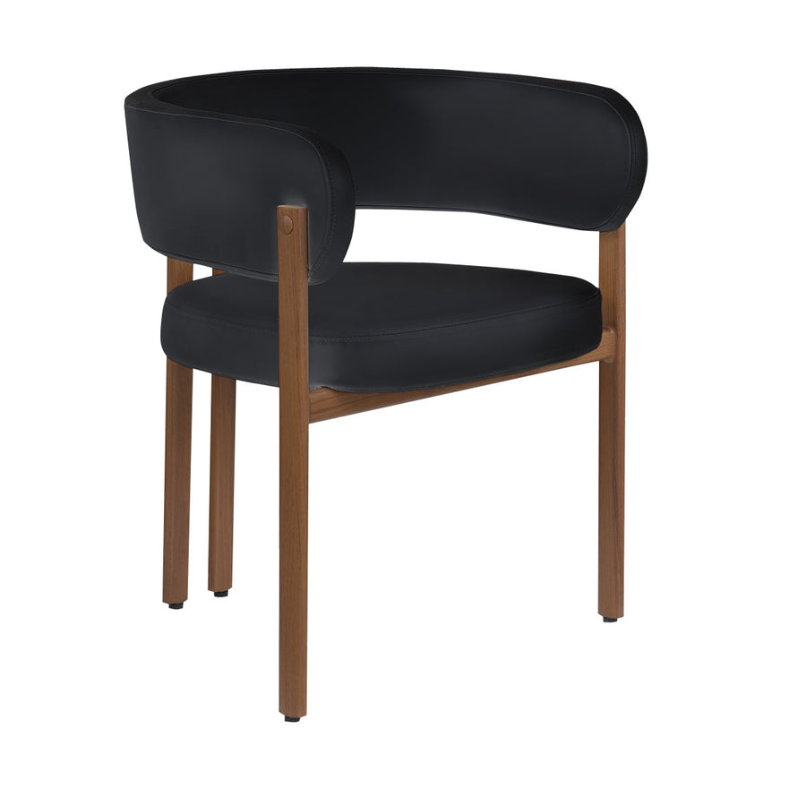 Rhett Dining Chair - Black/Walnut - Set of Two