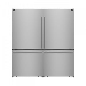 Forno Milano 62" Stainless Steel 2-piece Freestanding Dual Bottom Freezer Refrigerator (34.4 Cu. Ft.) - FFFFD1787-60S