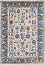Macie Traditional Border Area Rug - 8' X 11' - Cream/Blue