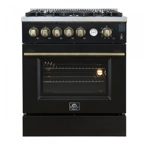 Forno Giovanni 30" Black Freestanding Gas Range (4.32 Cu. Ft.) - FFSGS6274-30BLK