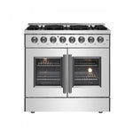 Forno Galiano 36" Stainless Steel French Door Dual Fuel Range with True Convection (5.36 Cu. Ft.) - FFSGS6356-36