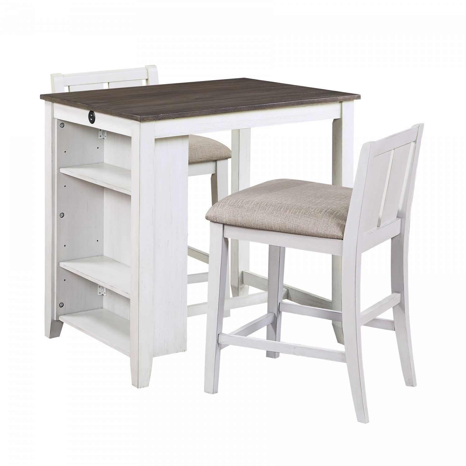 Giorno Counter-Height Dining Room Package - White/Grey - 3-Piece Set