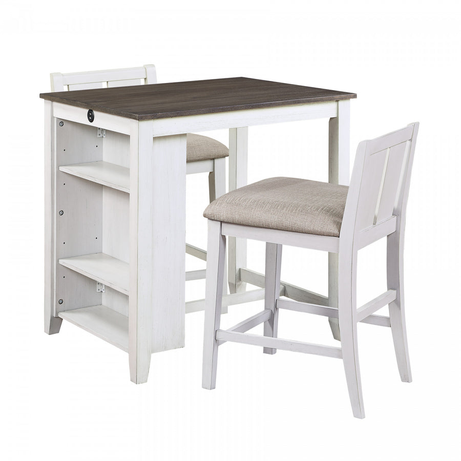 Giorno Counter-Height Dining Room Package - White/Grey - 3-Piece Set