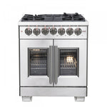 Forno Capriasca 30" Stainless Steel French Door Dual Fuel Range with True Convection (4.32 Cu. Ft.) - FFSGS6387-30