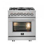 Forno Massimo 30" Stainless Steel Dual Fuel Range With True Convection And Air Fry (4.32 Cu. Ft.) - FFSGS6125-30