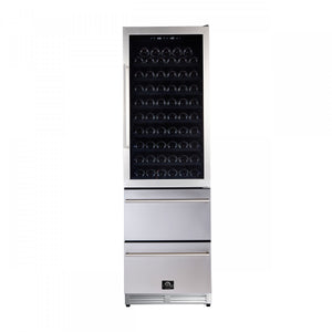 Forno Azienda 24" Stainless Steel 108 Bottle Dual Zone Wine Cooler with Two Refrigerated Drawers - FWCDR6628-24S
