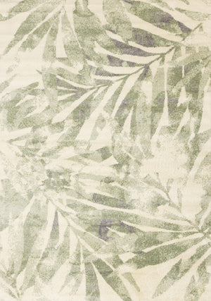Elise Contemporary Botanical Area Rug - 5' X 8' - Cream/Green