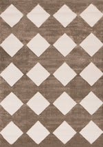 Logan Modern Diamonds Area Rug - 8' X 11' - Brown/Cream