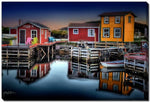 Dockside Dusk Wall Art - Blue/Red - 30 X 45