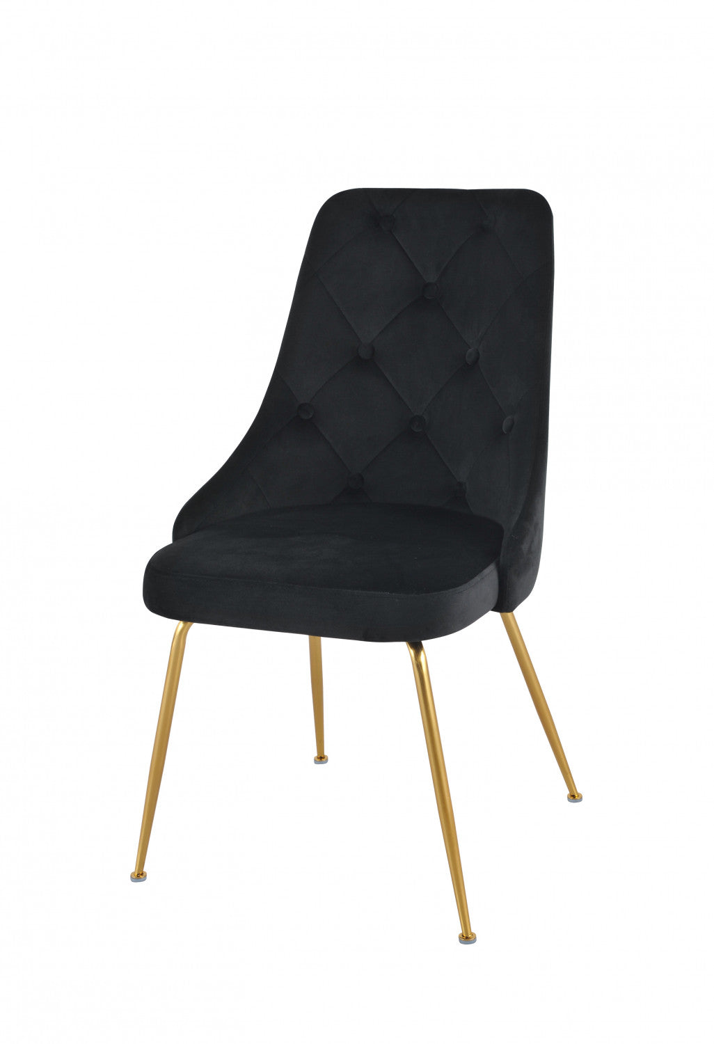 Peacock Velvet Dining Chair - Black/Gold - Set of Two