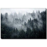 Fog Over The Ridge Wall Art - Green - 30 X 45