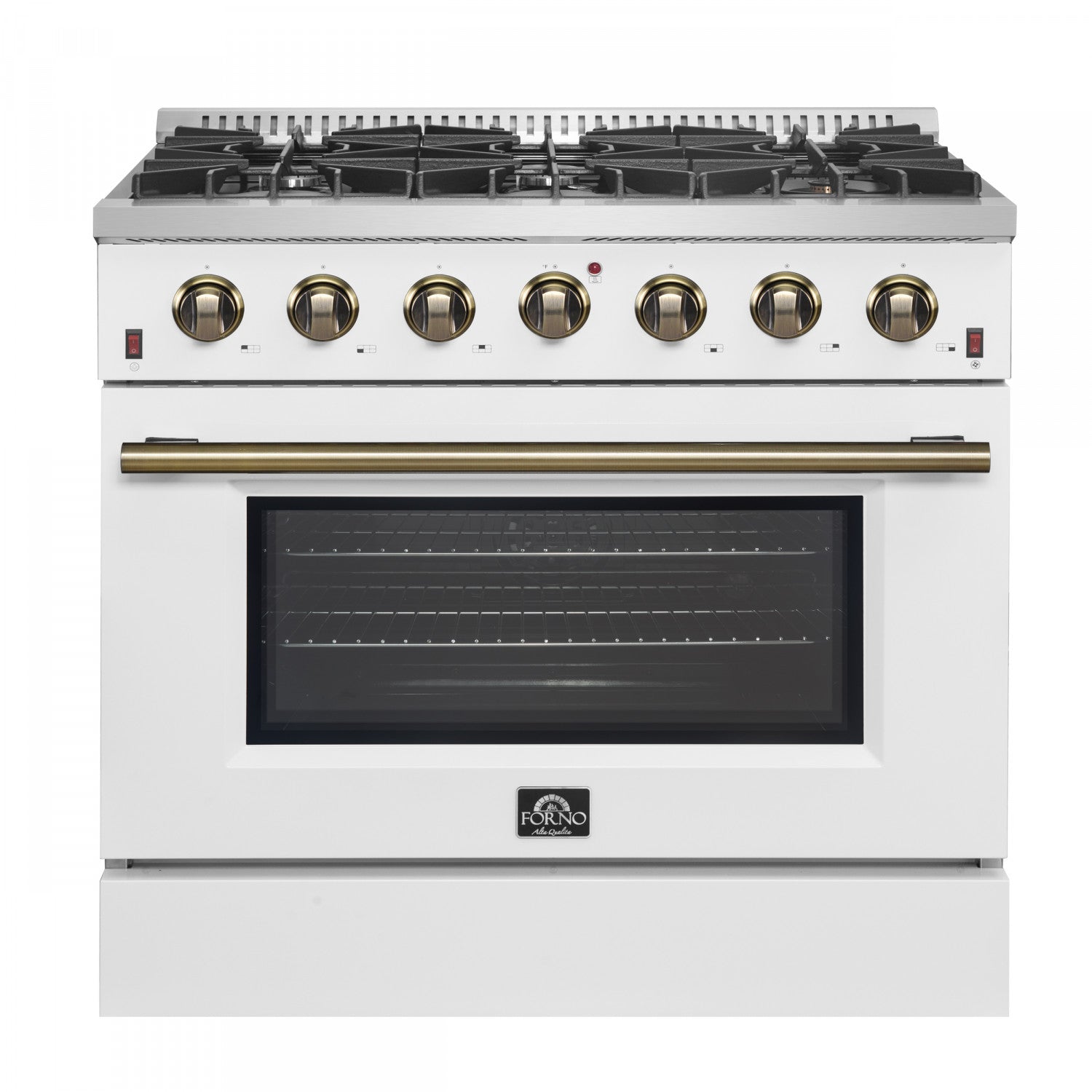Forno Galiano 36" White French Door Freestanding Gas Range (5.36 Cu. Ft.) - FFSGS6244-36WHT