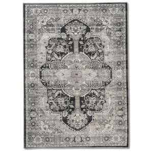 Aura Traditional Rug - 5' x 7' - Black /White