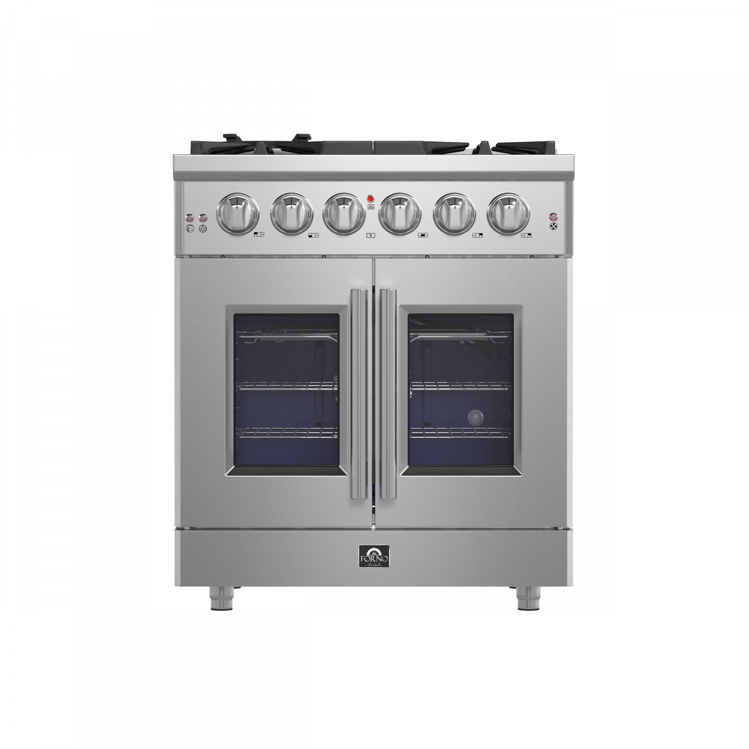 Forno Massimo 30" Stainless Steel French Door Freestanding Gas Range (4.32 Cu. Ft.) - FFSGS6439-30