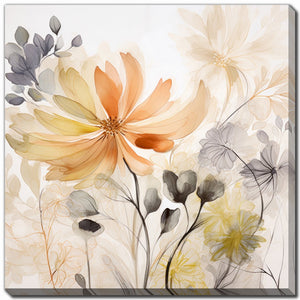 Garden Petals I Wall Art - Natural - 24 X 24