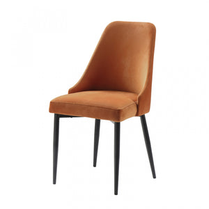Eugenie Velvet Dining Chair - Orange - Set of Two