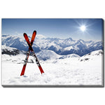 Waiting at the Peak Wall Art - White/Blue - 38 X 60
