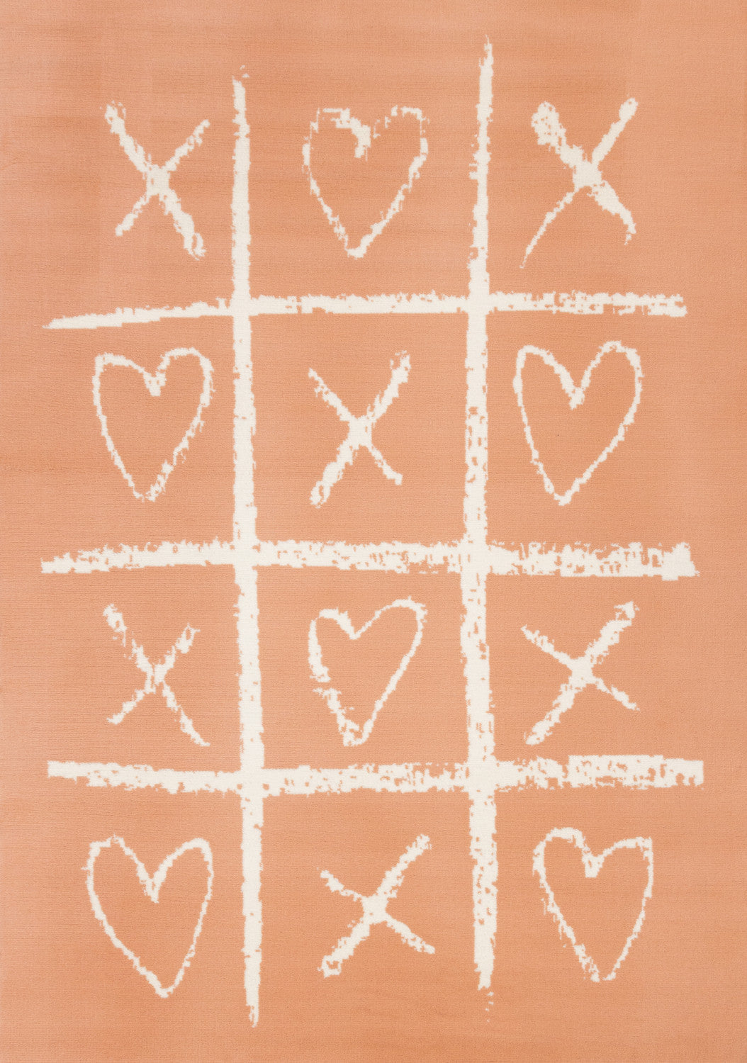 Kids Playing Board Area Rug - 4' X 6' - Pink/Cream