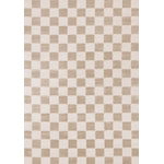Logan Modern Checkered Area Rug - 8' X 11' - Beige/Cream