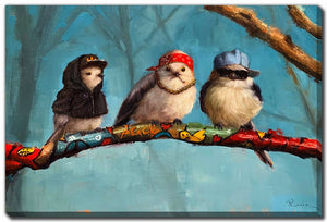 The Cool Birds Club Wall Art - Multi-Colour - 30 X 45