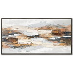 Stacked Horizons Wall Art - White/Brown - 28 X 56