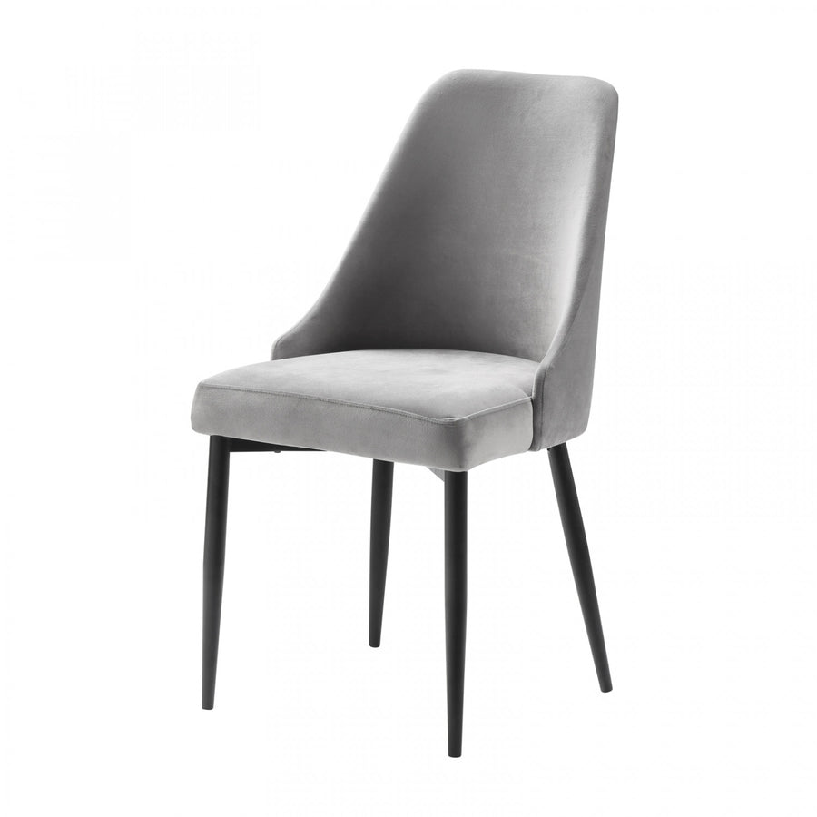 Eugenie Velvet Dining Chair - Grey - Set of Two