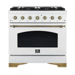 Forno Antico 36" White Freestanding Gas Range (4.5 Cu. Ft.) - FFSGS6219-36WHT