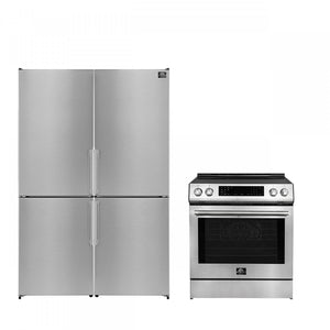 Forno Premium Stainless Steel Kitchen Package with Induction Range and Bottom Freezer Refrigerator - FBDL-008-01CAUS