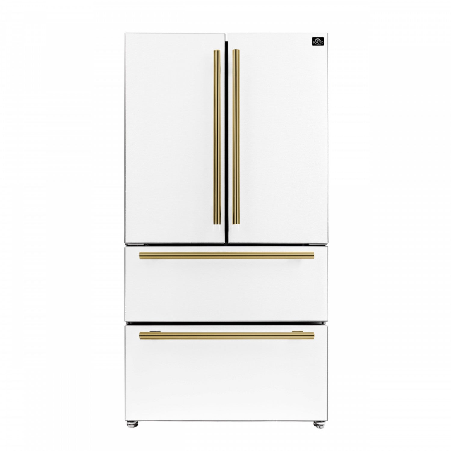 Forno Moena 36" 19.2 Cu.Ft. White Counter-Depth French Door Refrigerator with Ice Maker - FFRBI1820-36WHT