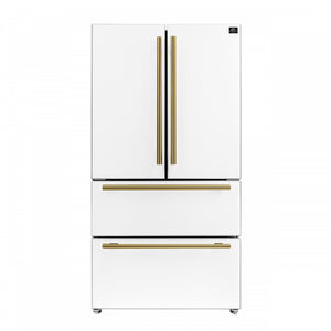 Forno Moena 36" 19.2 Cu.Ft. White Counter-Depth French Door Refrigerator with Ice Maker - FFRBI1820-36WHT