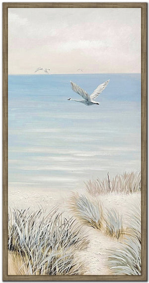 Quiet Shoreline II Art - Beige/Blue - 40 X 20