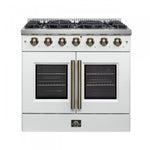 Forno Galiano 36" White French Door Freestanding Gas Range (5.36 Cu. Ft.) - FFSGS6444-36WHT
