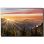 Mountain Light Wall Art - Orange/Green - 38 X 60