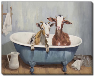 Goat Soak I Wall Art - Blue/Brown - 24 X 30