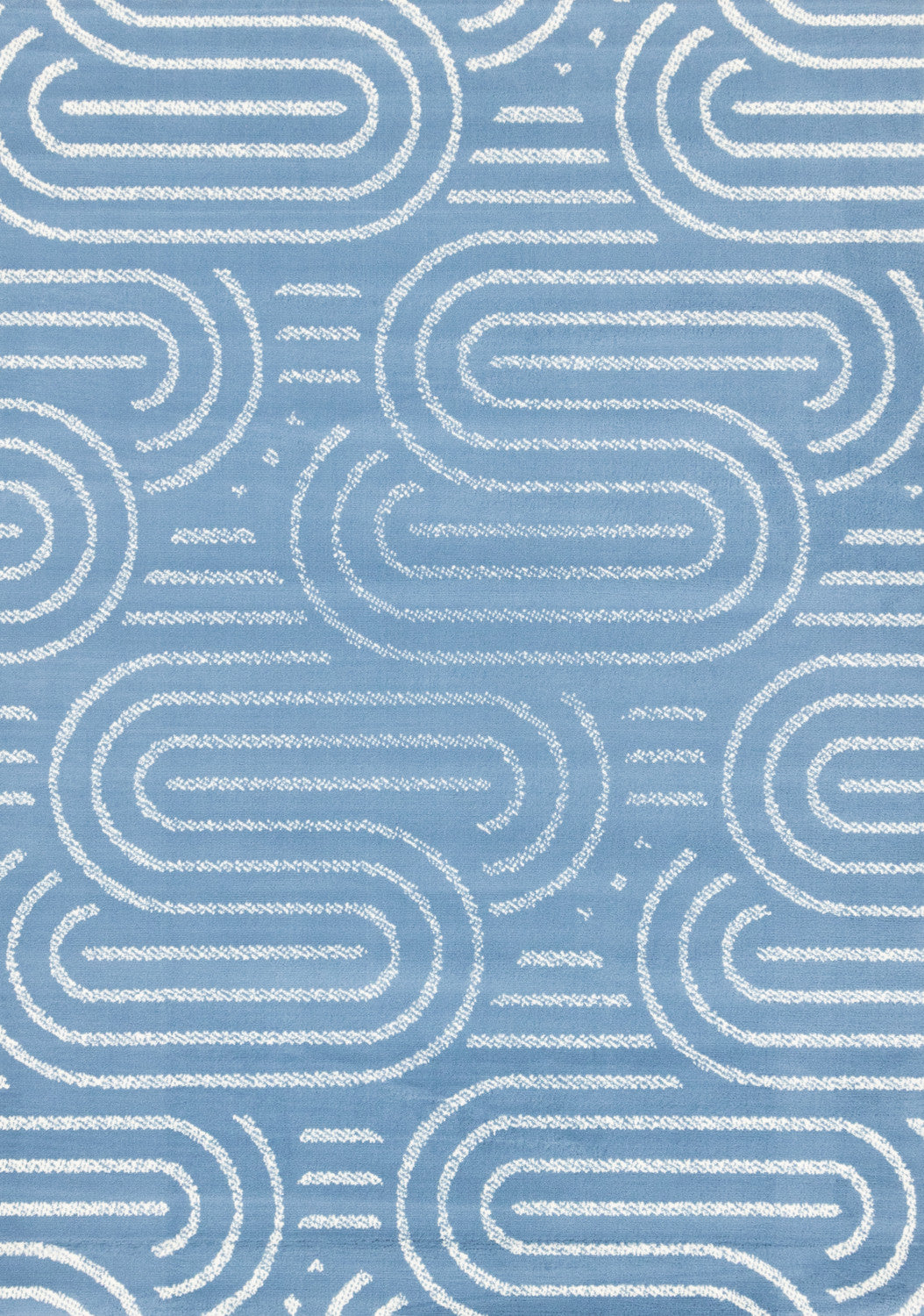 Functional Modern Links Area Rug - 5' X 8' - Blue/Cream