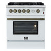 Forno Giovanni 30" White Freestanding Gas Range (4.32 Cu. Ft.) - FFSGS6274-30WHT
