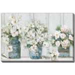 Softly Arranged Florals Art - White/Blue - 22 X 28