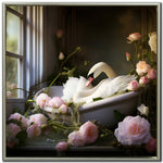 Soaking Swan Wall Art - Multi-Colour - 24 X 24