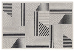 Assia Modern Outdoor Rug - 8' x 10' - Grey/Black