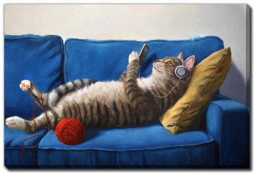 Feline Fine Wall Art - Multi-Colour - 22 X 28