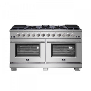 Forno Capriasca 60" Stainless Steel Freestanding Double Oven Gas Range (8.64 Cu. Ft.) - FFSGS6260-60
