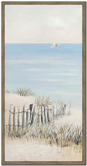 Quiet Shoreline I Art - Beige/Blue - 40 X 20