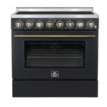 Forno Paolo 36" Black Freestanding Electric Range with True Convection (5.44 Cu. Ft.) - FFSEL6011-36BLK